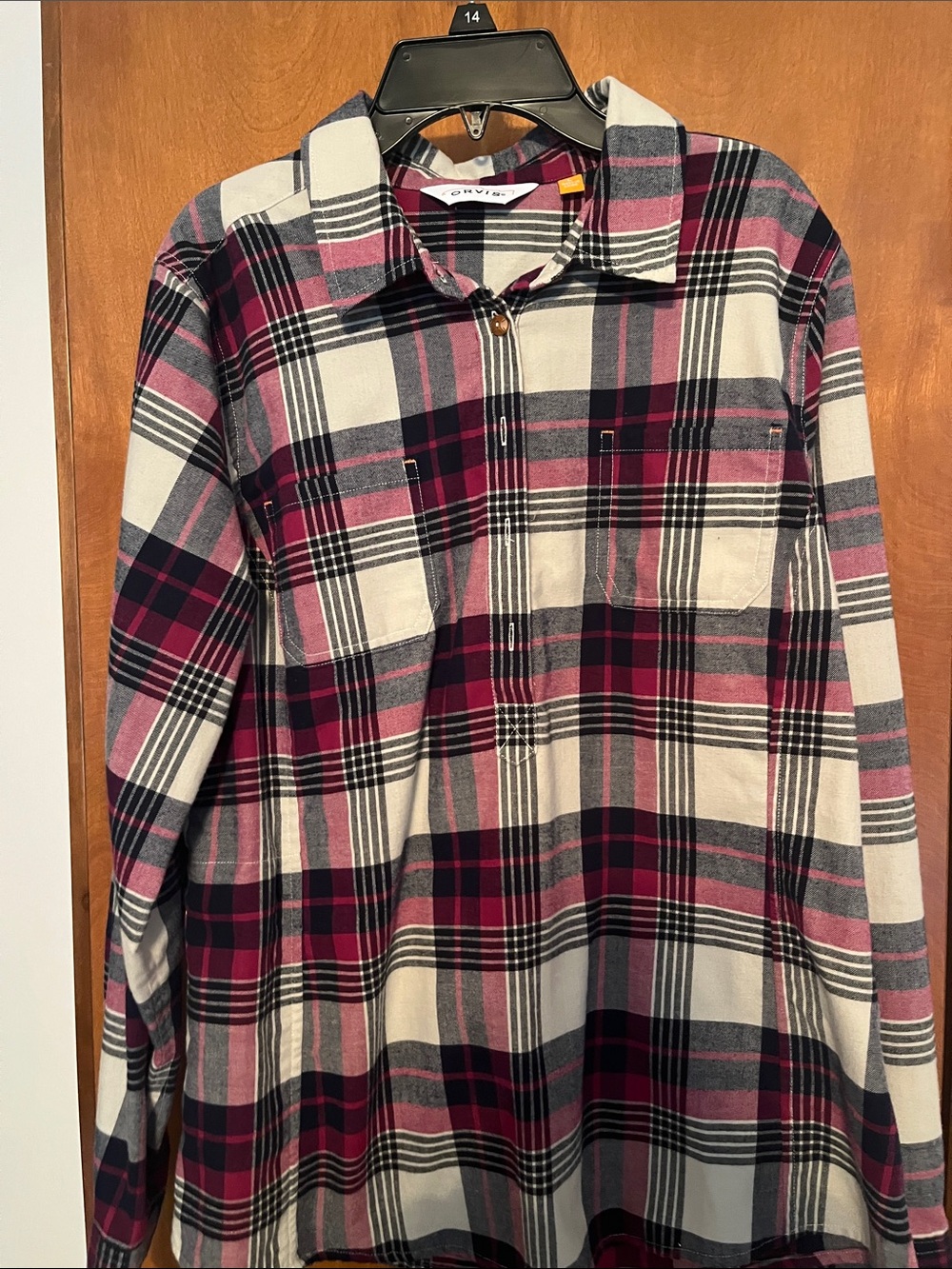 Women’s Plaid Shirt Jacket - Pink/navy